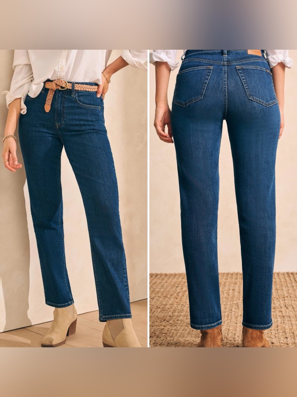 faherty | organic cotton slim straight denim size 29 night creek